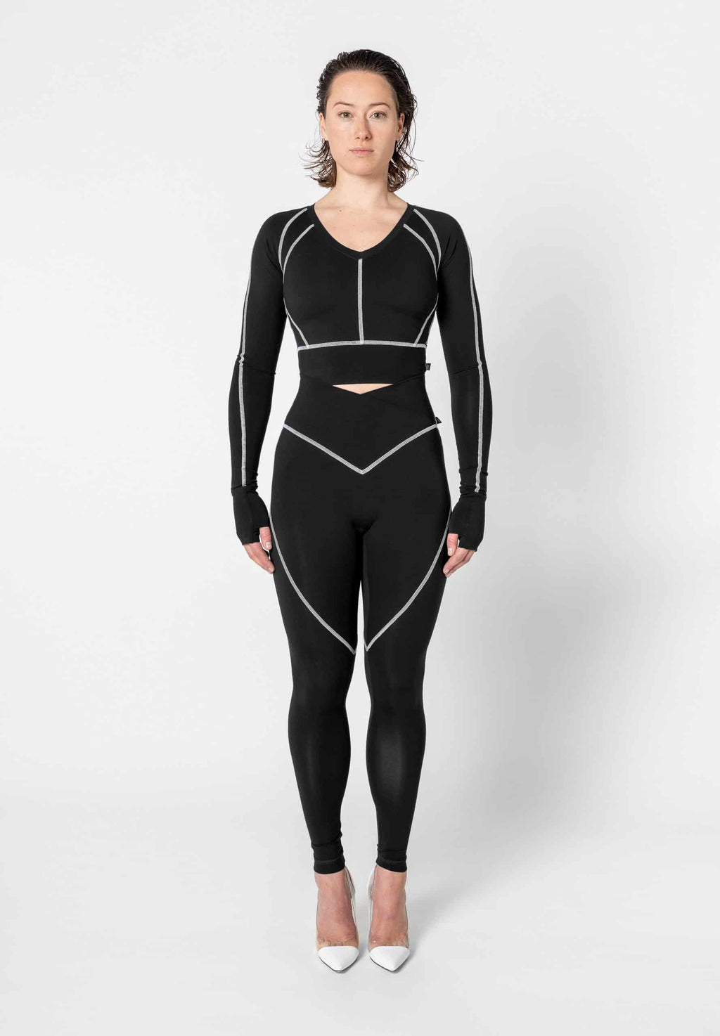 Contrast Stitch Long Sleeve Top