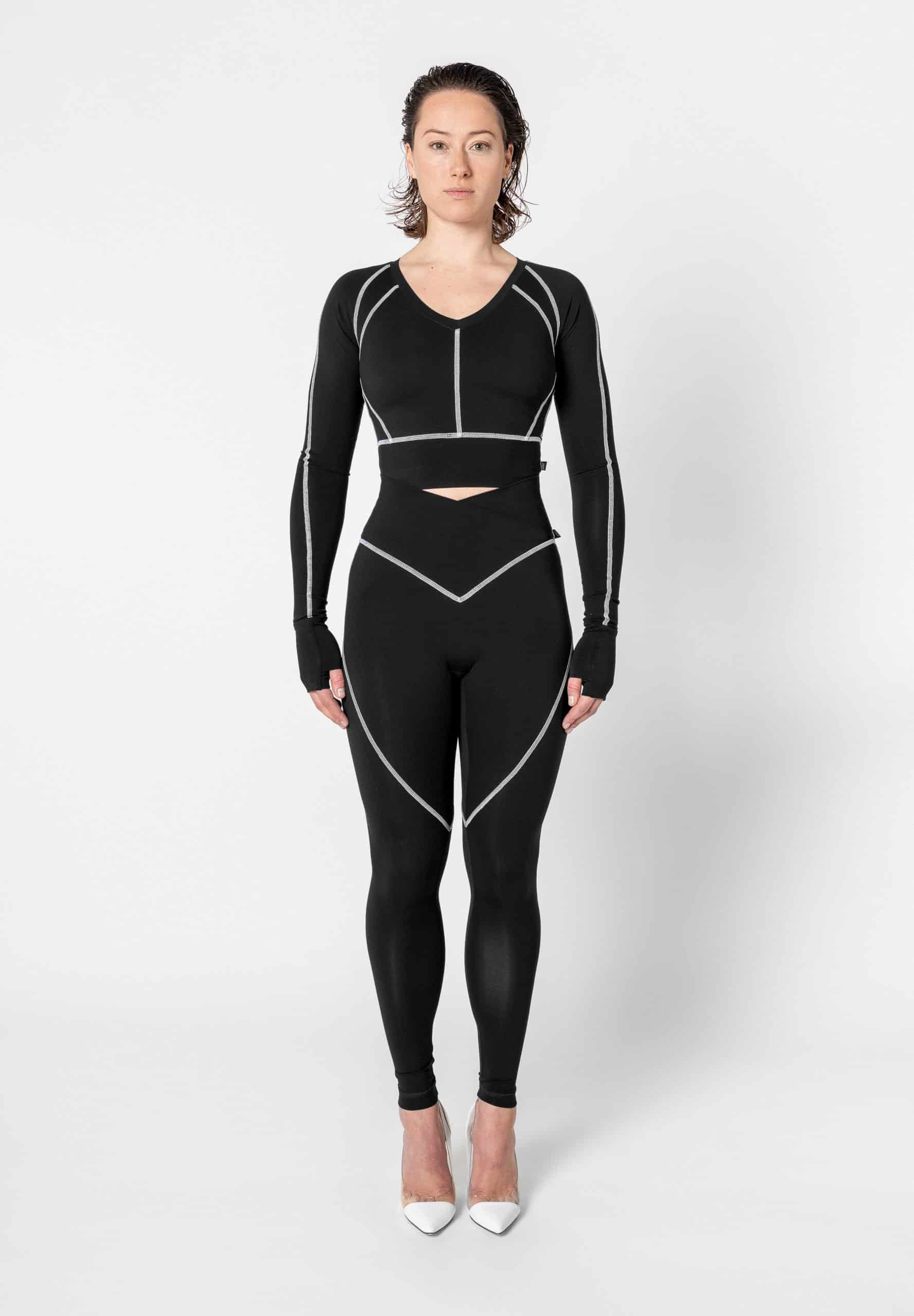 Contrast Stitch Long Sleeve Top