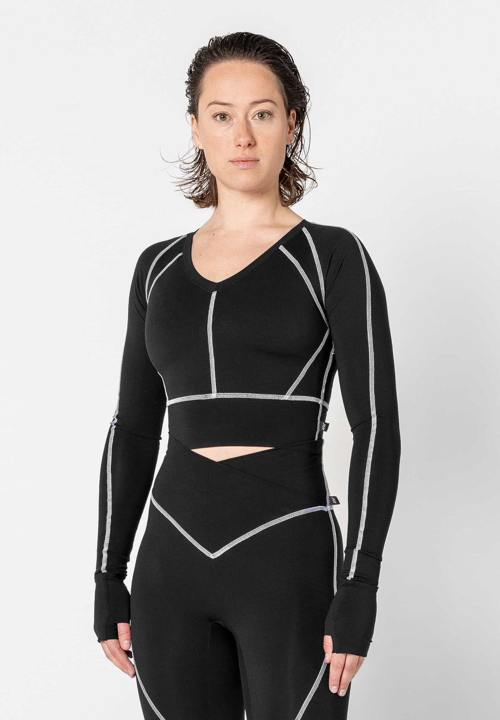 Contrast Stitch Long Sleeve Top
