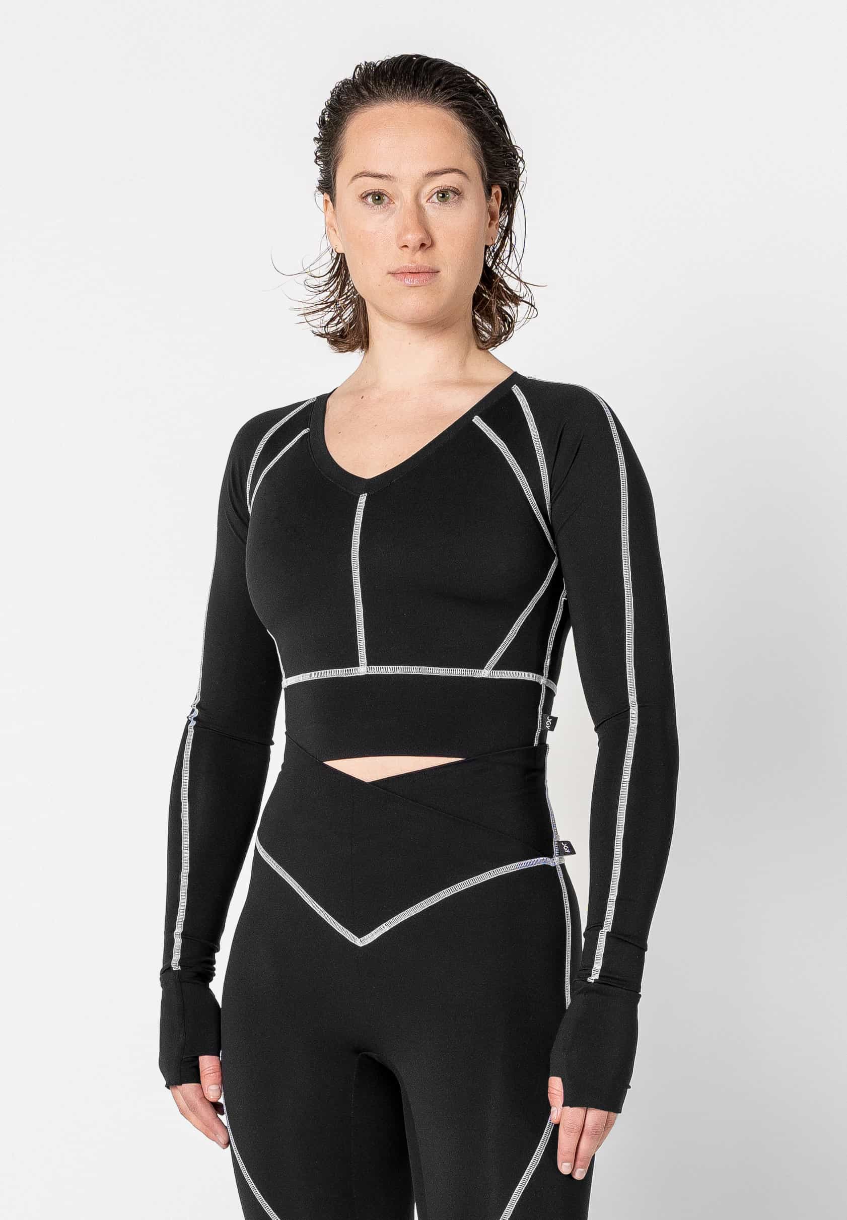 Contrast Stitch Long Sleeve Top