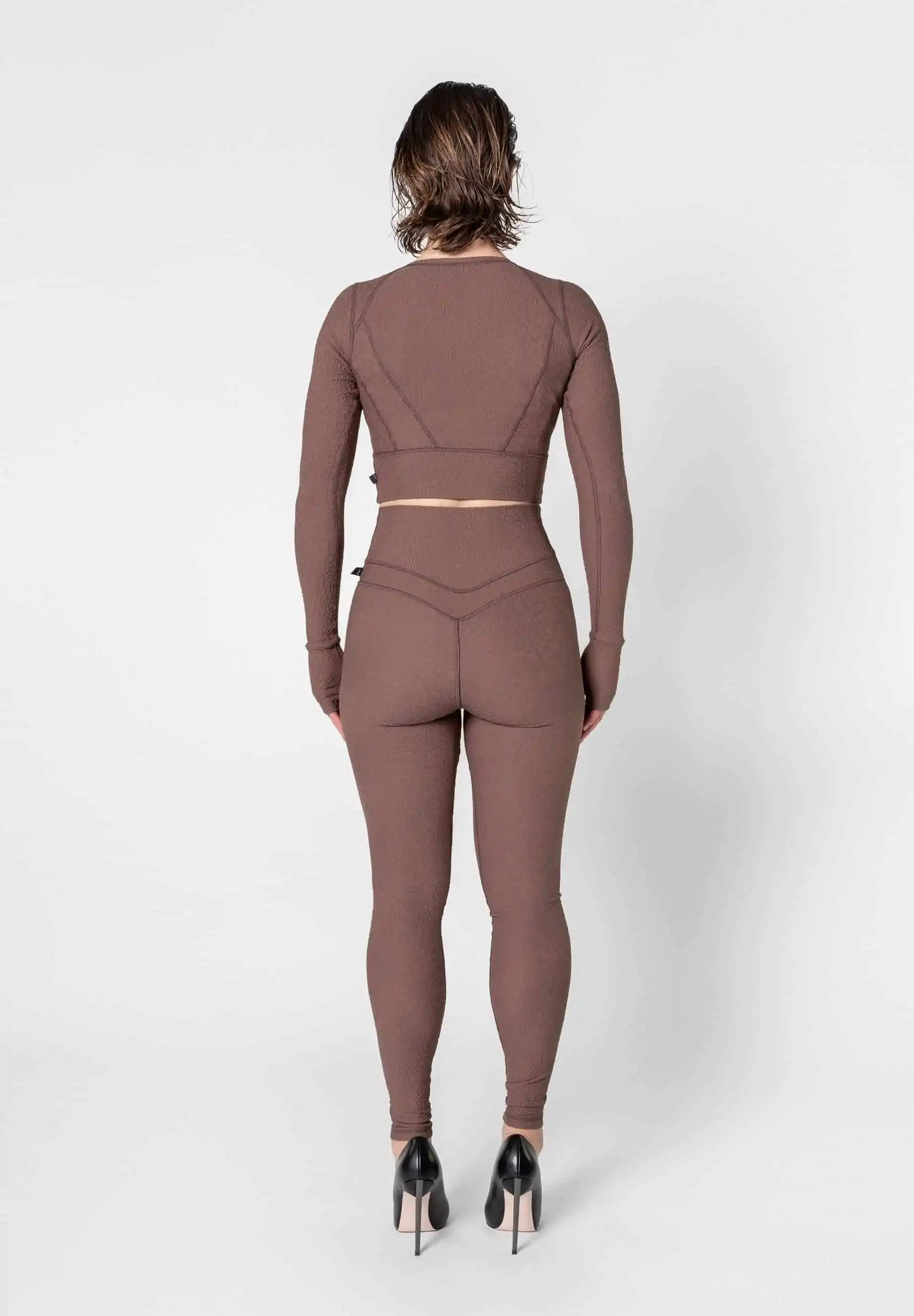 Jacquard Textured Long Sleeve Top