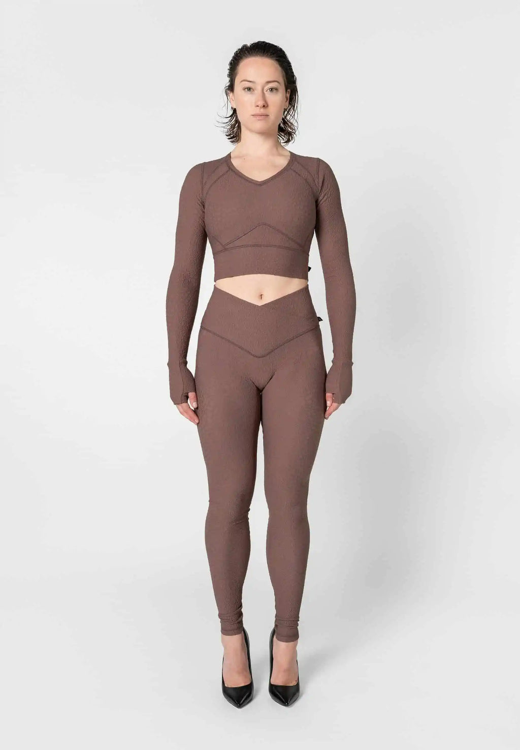 Jacquard Textured Long Sleeve Top