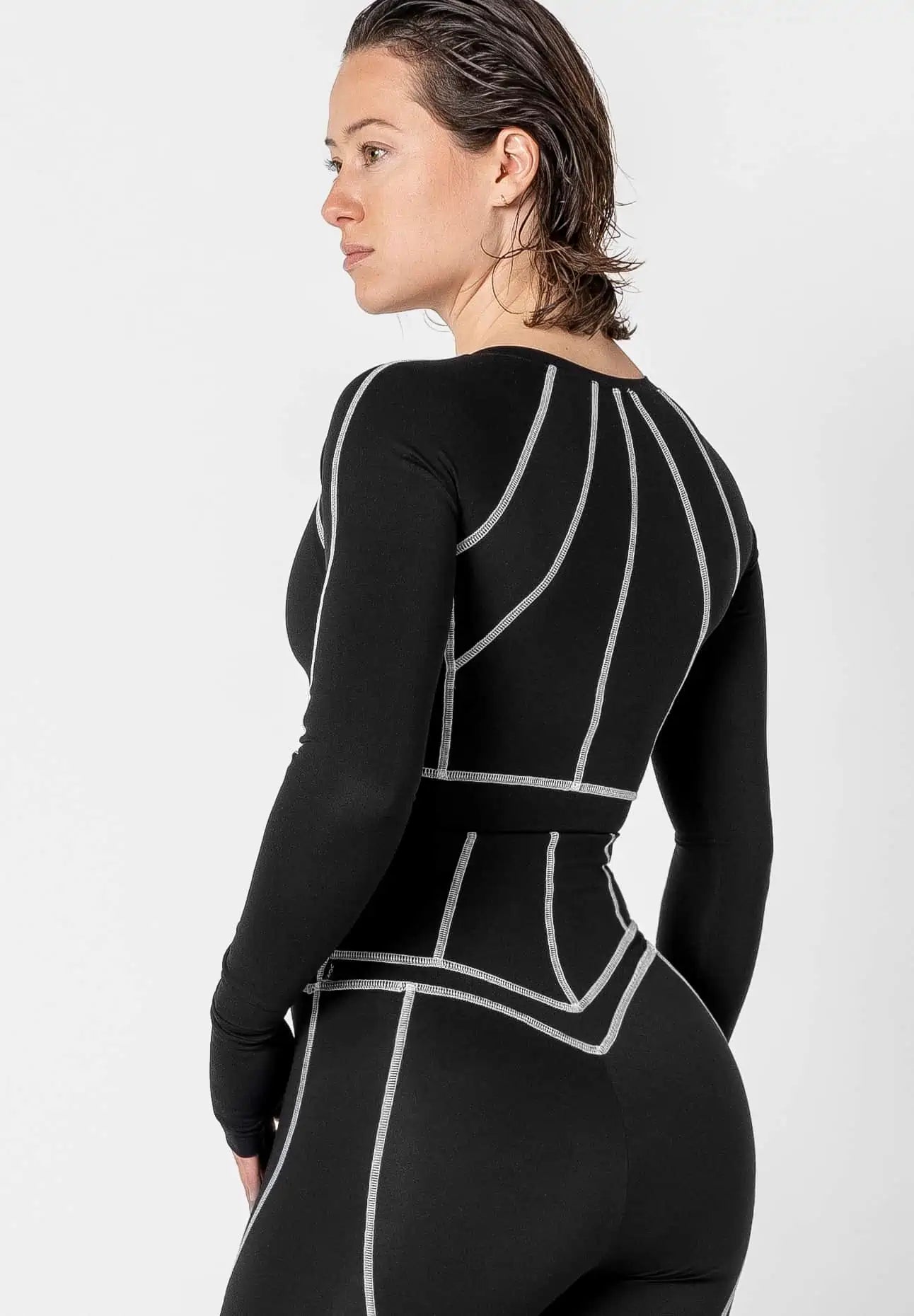 Contrast Stitch Long Sleeve Top
