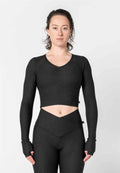 Jacquard Textured Long Sleeve Top