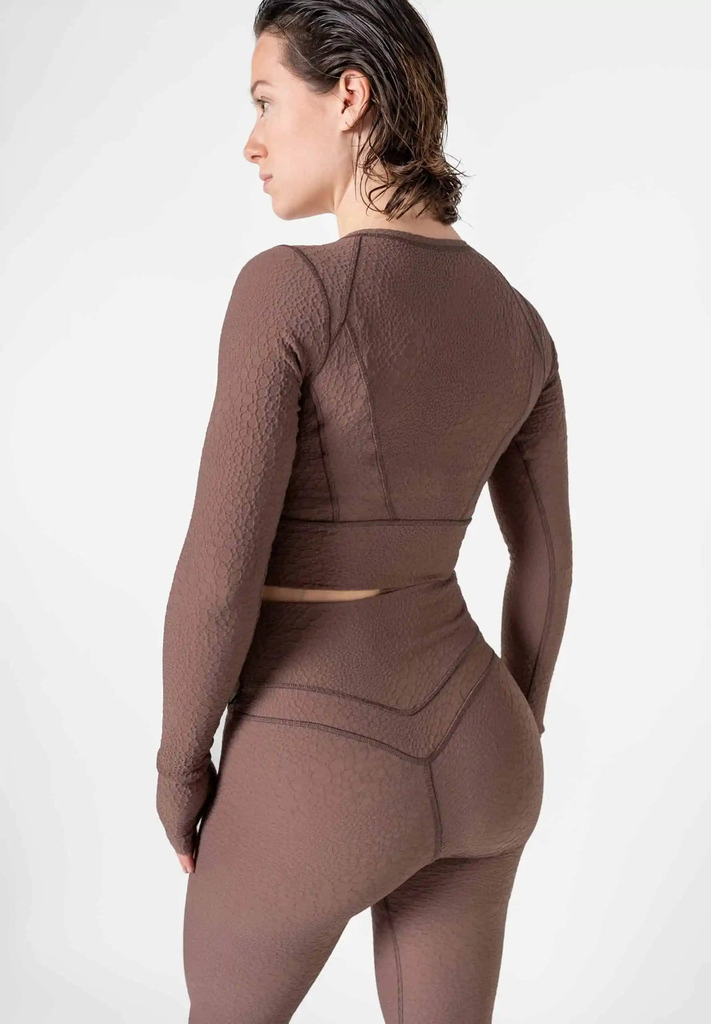 Jacquard Textured Long Sleeve Top