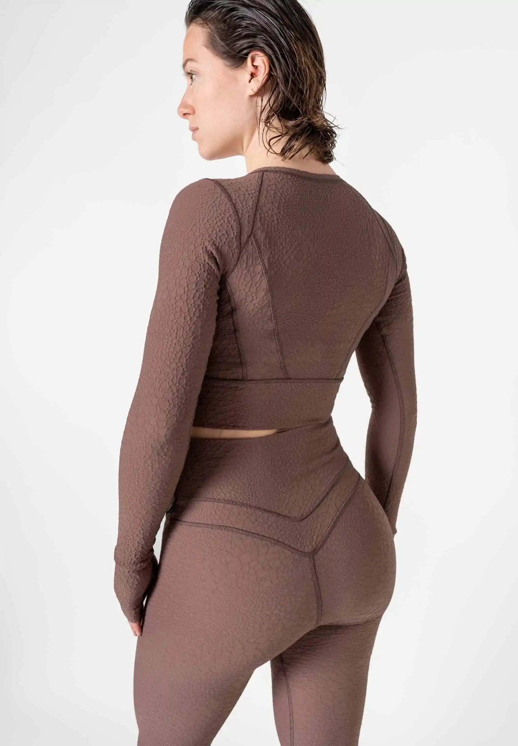 Jacquard Textured Long Sleeve Top