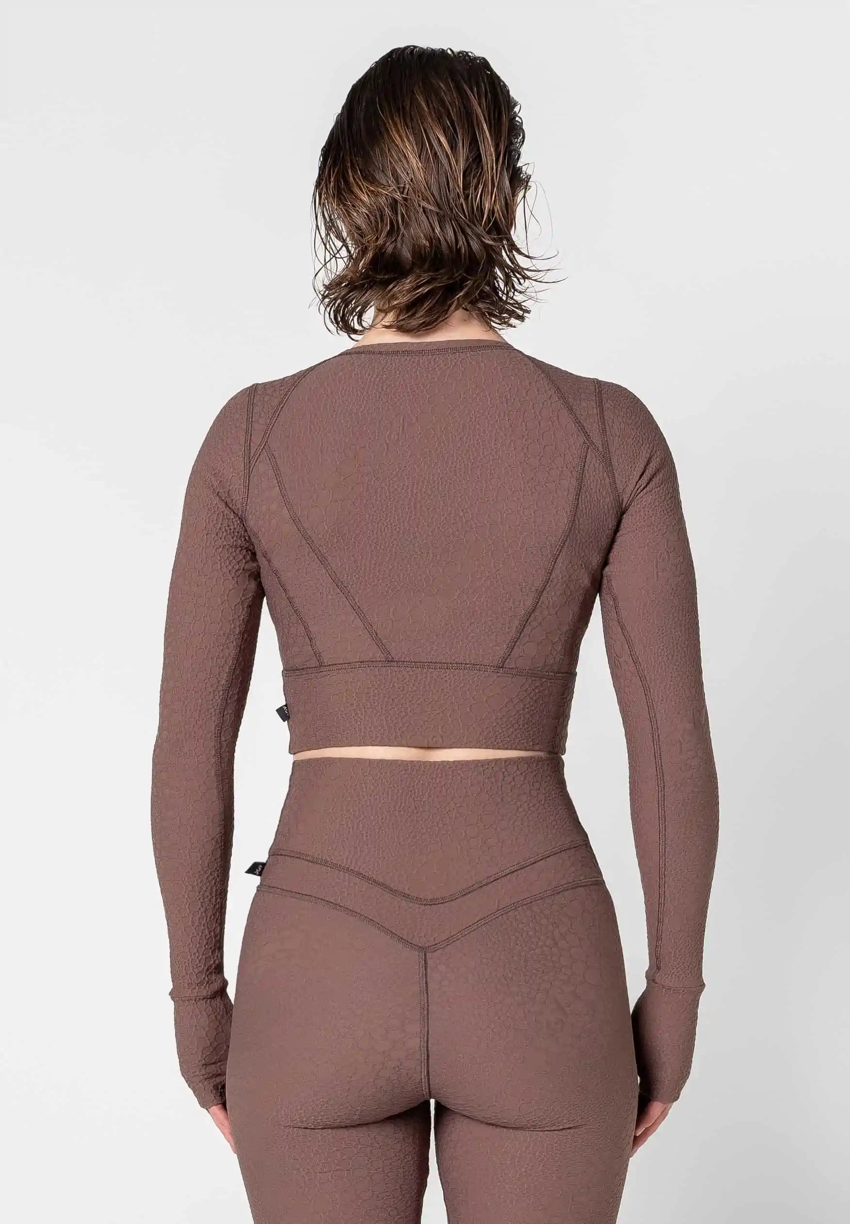 Jacquard Textured Long Sleeve Top