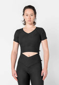 Jacquard Textured Short Sleeve Top
