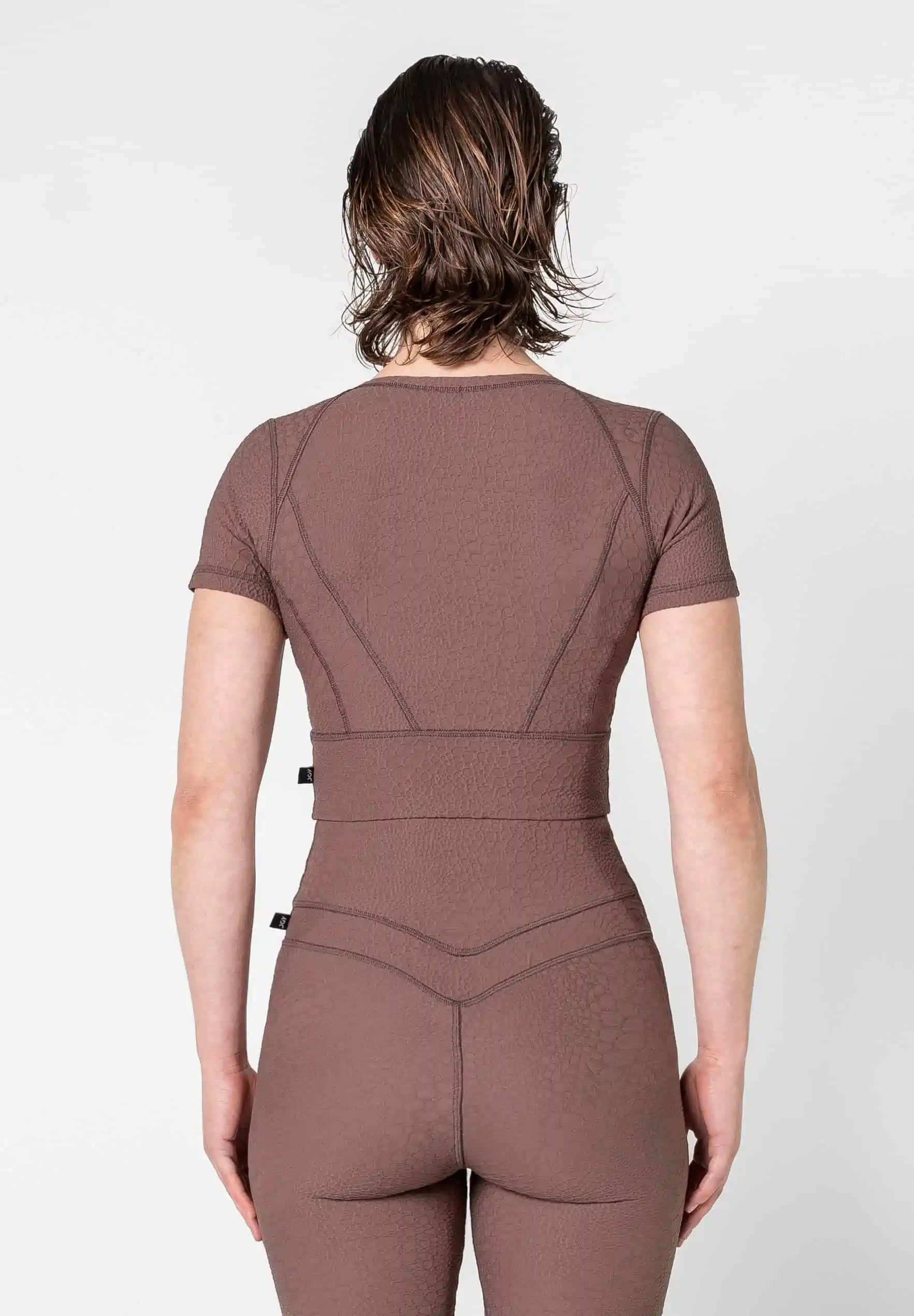Jacquard Textured Short Sleeve Top