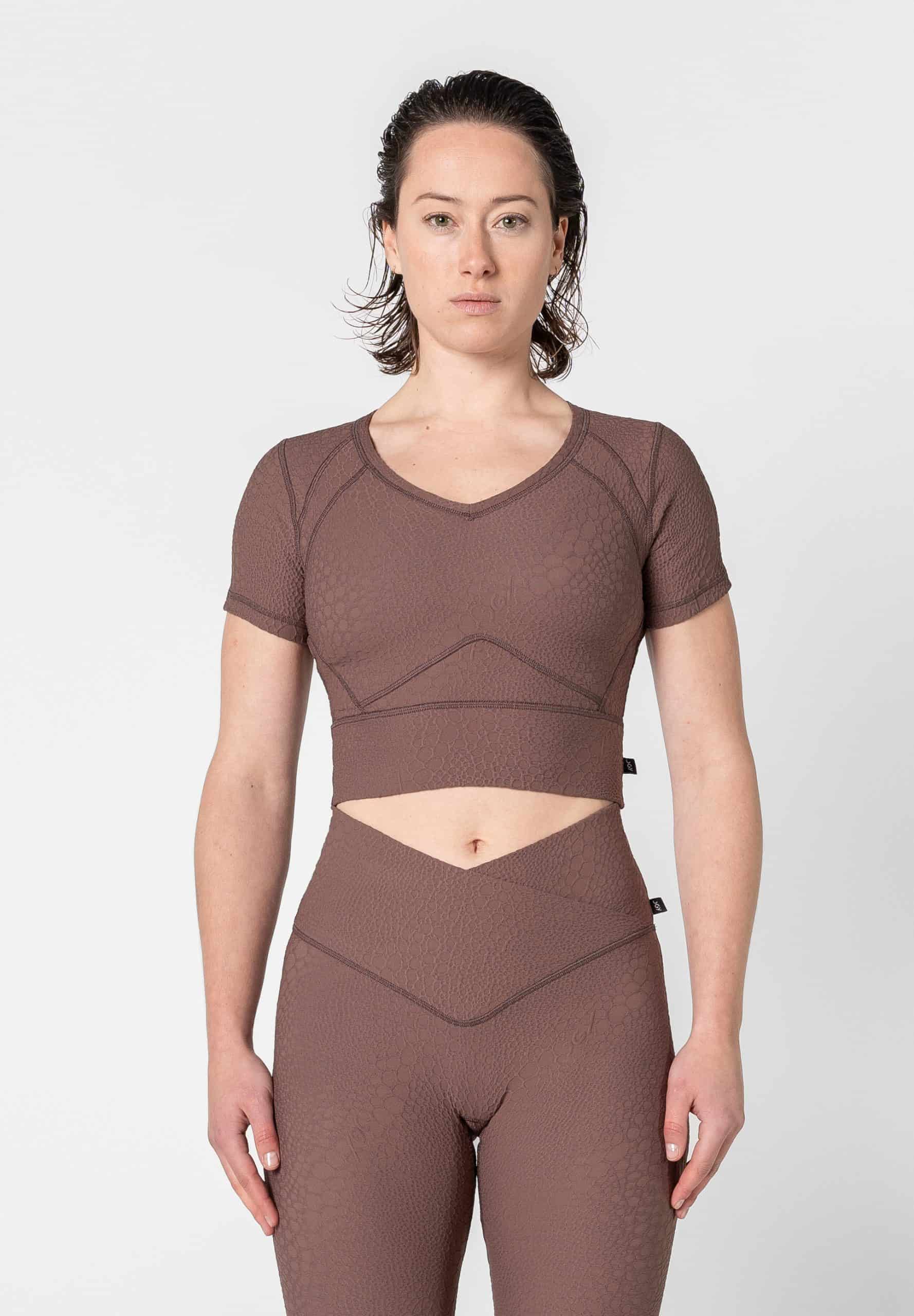 Jacquard Textured Short Sleeve Top